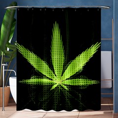 Marijuana Weed Drugs Neon Green Black Light Shower Curtain 60  x 72  (Medium) 