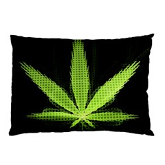 Marijuana Weed Drugs Neon Green Black Light Pillow Case (two Sides) by Mariart