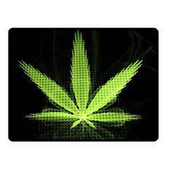 Marijuana Weed Drugs Neon Green Black Light Double Sided Fleece Blanket (small)  by Mariart