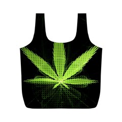 Marijuana Weed Drugs Neon Green Black Light Full Print Recycle Bags (m) 