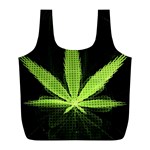 Marijuana Weed Drugs Neon Green Black Light Full Print Recycle Bags (L)  Back