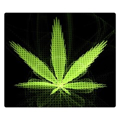 Marijuana Weed Drugs Neon Green Black Light Double Sided Flano Blanket (small)  by Mariart