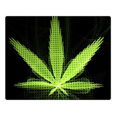 Marijuana Weed Drugs Neon Green Black Light Double Sided Flano Blanket (large) 