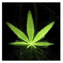 Marijuana Weed Drugs Neon Green Black Light Large Satin Scarf (Square)