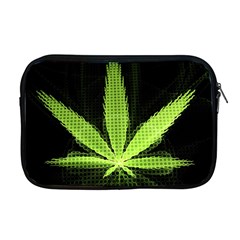 Marijuana Weed Drugs Neon Green Black Light Apple Macbook Pro 17  Zipper Case by Mariart