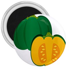 Pumpkin Peppers Green Yellow 3  Magnets by Mariart