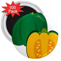 Pumpkin Peppers Green Yellow 3  Magnets (100 Pack)