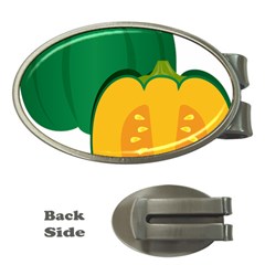 Pumpkin Peppers Green Yellow Money Clips (oval) 