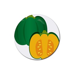 Pumpkin Peppers Green Yellow Rubber Coaster (round)  by Mariart