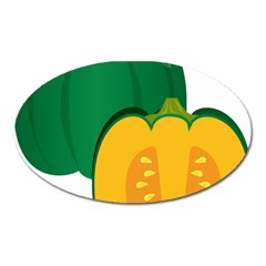 Pumpkin Peppers Green Yellow Oval Magnet