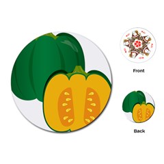 Pumpkin Peppers Green Yellow Playing Cards (round) 