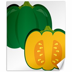 Pumpkin Peppers Green Yellow Canvas 8  X 10 