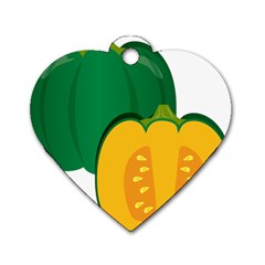 Pumpkin Peppers Green Yellow Dog Tag Heart (one Side) by Mariart