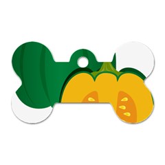 Pumpkin Peppers Green Yellow Dog Tag Bone (one Side)