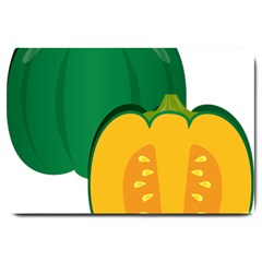 Pumpkin Peppers Green Yellow Large Doormat  by Mariart