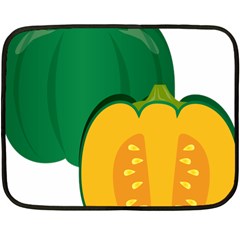 Pumpkin Peppers Green Yellow Double Sided Fleece Blanket (mini)  by Mariart