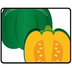 Pumpkin Peppers Green Yellow Fleece Blanket (medium) 