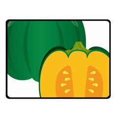 Pumpkin Peppers Green Yellow Fleece Blanket (small)