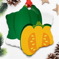 Pumpkin Peppers Green Yellow Ornament (snowflake)