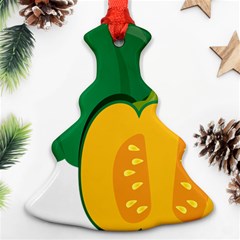 Pumpkin Peppers Green Yellow Ornament (christmas Tree)  by Mariart