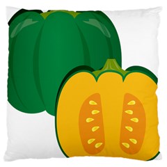 Pumpkin Peppers Green Yellow Large Cushion Case (one Side) by Mariart