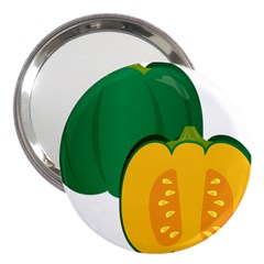 Pumpkin Peppers Green Yellow 3  Handbag Mirrors by Mariart