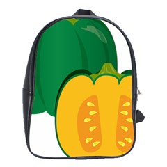 Pumpkin Peppers Green Yellow School Bag (xl) by Mariart