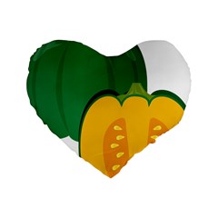 Pumpkin Peppers Green Yellow Standard 16  Premium Heart Shape Cushions