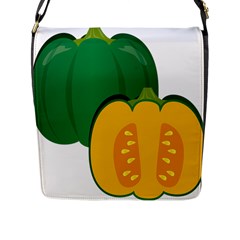 Pumpkin Peppers Green Yellow Flap Messenger Bag (l)  by Mariart