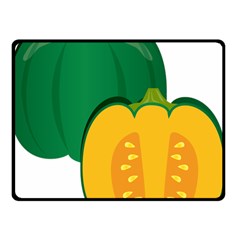 Pumpkin Peppers Green Yellow Double Sided Fleece Blanket (small) 