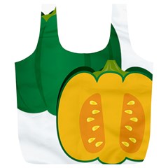 Pumpkin Peppers Green Yellow Full Print Recycle Bags (l)  by Mariart