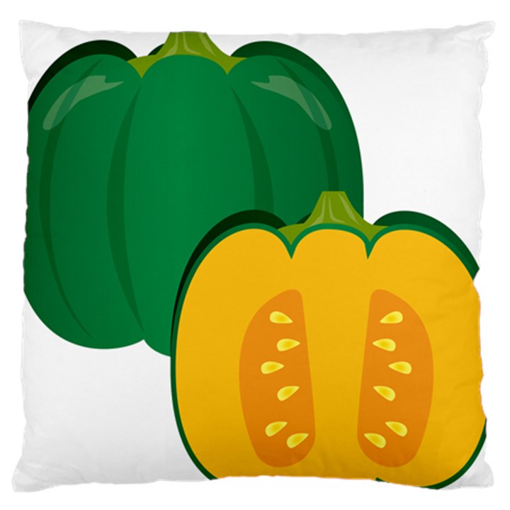 Pumpkin Peppers Green Yellow Standard Flano Cushion Case (Two Sides)