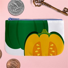 Pumpkin Peppers Green Yellow Large Coin Purse by Mariart