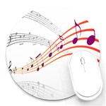 Musical Net Purpel Orange Note Round Mousepads Front