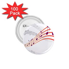 Musical Net Purpel Orange Note 1.75  Buttons (100 pack) 