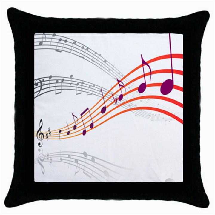 Musical Net Purpel Orange Note Throw Pillow Case (Black)