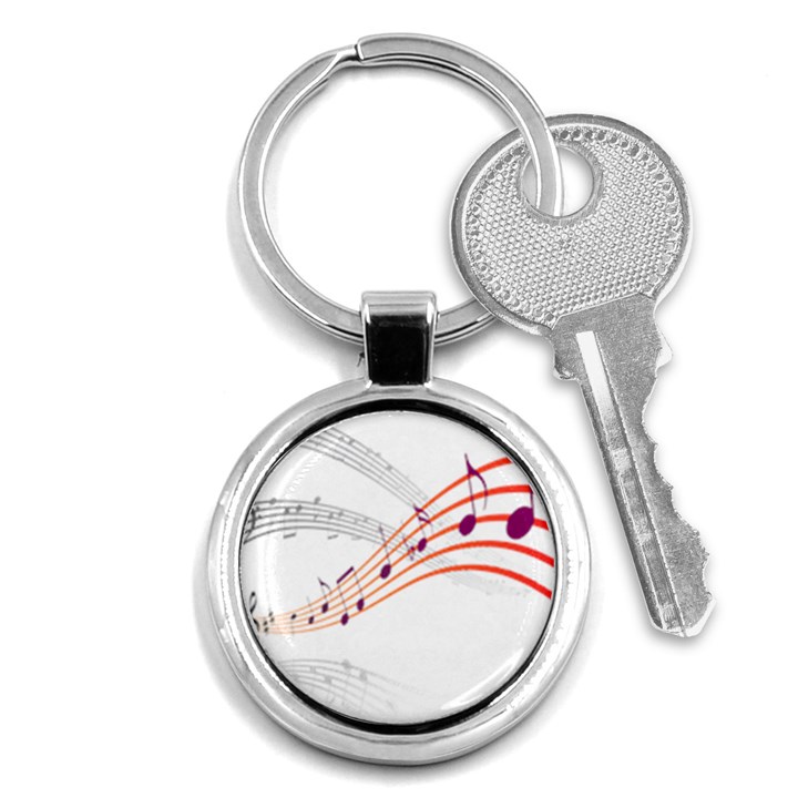 Musical Net Purpel Orange Note Key Chains (Round) 