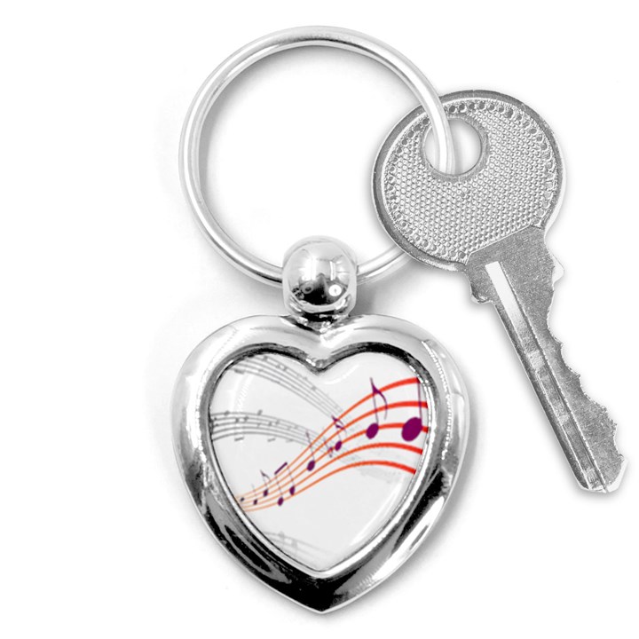 Musical Net Purpel Orange Note Key Chains (Heart) 