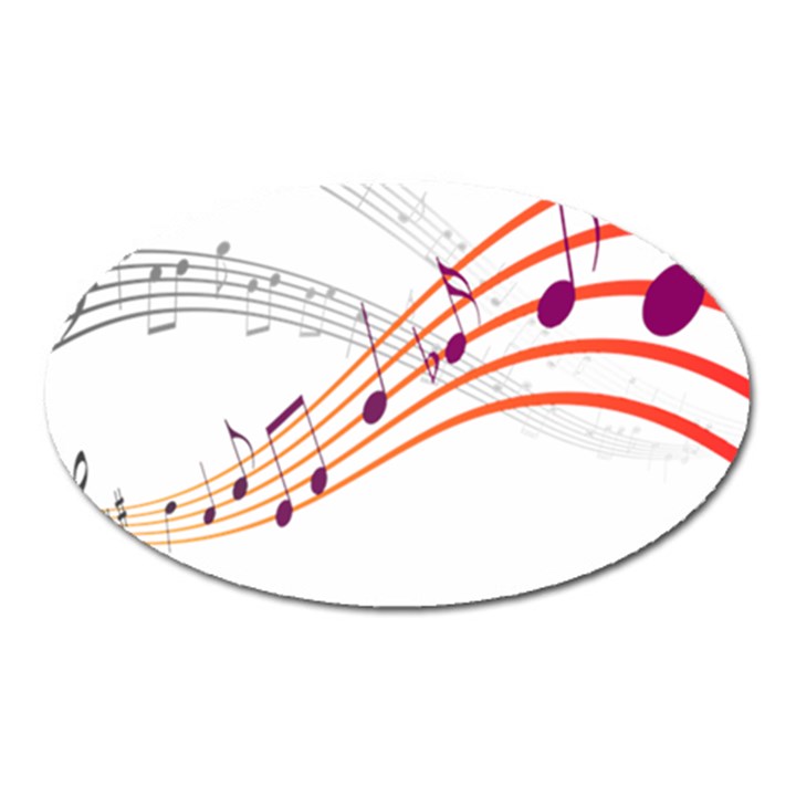 Musical Net Purpel Orange Note Oval Magnet