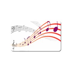 Musical Net Purpel Orange Note Magnet (name Card) by Mariart