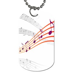 Musical Net Purpel Orange Note Dog Tag (one Side) by Mariart