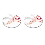 Musical Net Purpel Orange Note Cufflinks (Oval) Front(Pair)