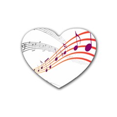 Musical Net Purpel Orange Note Rubber Coaster (Heart) 