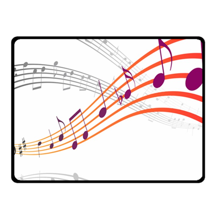 Musical Net Purpel Orange Note Fleece Blanket (Small)