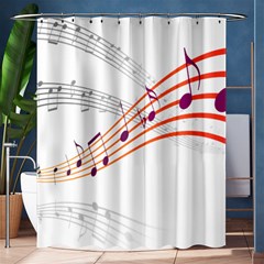 Musical Net Purpel Orange Note Shower Curtain 60  x 72  (Medium) 