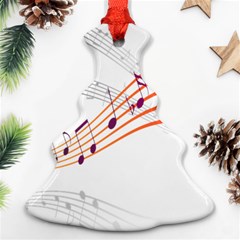 Musical Net Purpel Orange Note Christmas Tree Ornament (Two Sides)