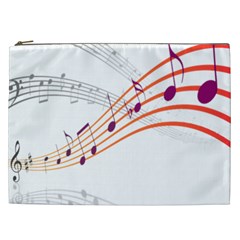 Musical Net Purpel Orange Note Cosmetic Bag (XXL) 