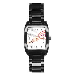 Musical Net Purpel Orange Note Stainless Steel Barrel Watch