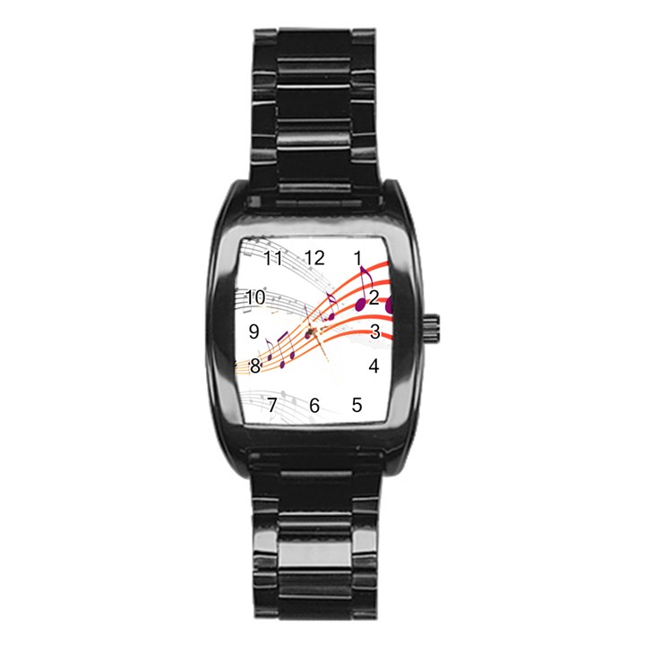 Musical Net Purpel Orange Note Stainless Steel Barrel Watch