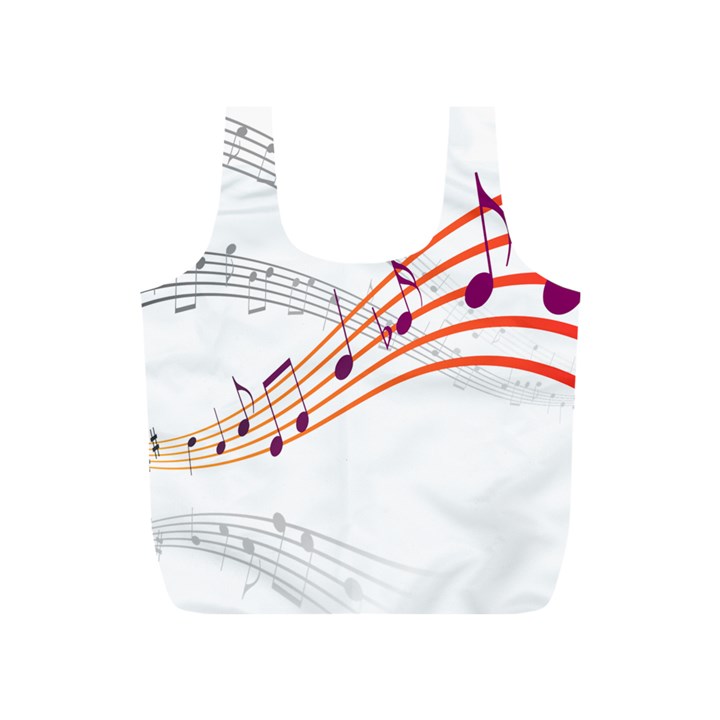 Musical Net Purpel Orange Note Full Print Recycle Bags (S) 